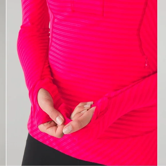 LULULEMON Think Fast Pullover Red stripe - Picture 5 of 10